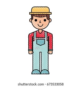 farmer character isolated icon
