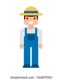 farmer character isolated icon vector illustration design