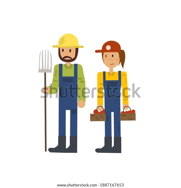 Farmer Character Set Vector Illustration Stock Vector (Royalty Free ...