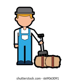 farmer character with straw block