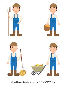 Farmer character,isolated illustration.vector