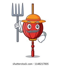 Farmer chinese lantern character cartoon