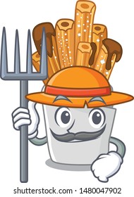 Farmer churros with in the cartoon shape