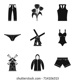 Farmer clothing icon set. Simple set of 9 farmer clothing vector icons for web design isolated on white background
