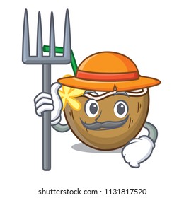 Farmer cocktail coconut character cartoon