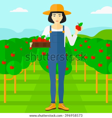 Similar – Image, Stock Photo Plantation with fruit trees with blue sky
