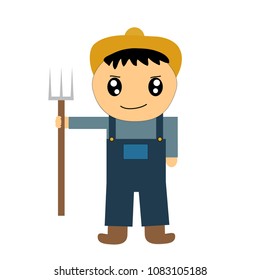Farmer collection on white background - vector illustration
