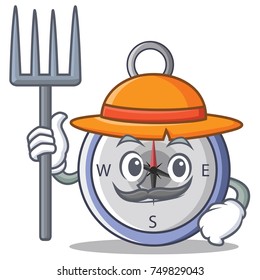 Farmer compass character cartoon style