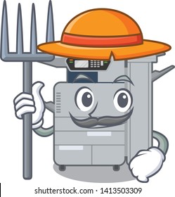 Farmer copier machine in the cartoon shape