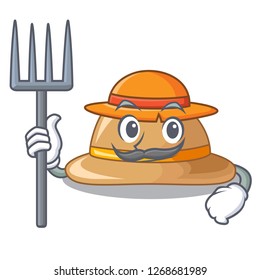 Farmer cork hat isolated on the mascot