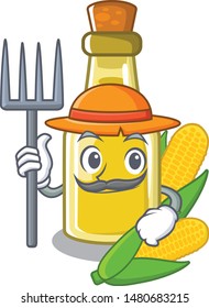 Farmer corn oil in a cartoon bowl