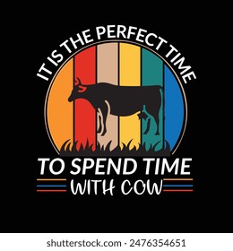 Farmer Cow Lover Vintage Cow T-shirt Design