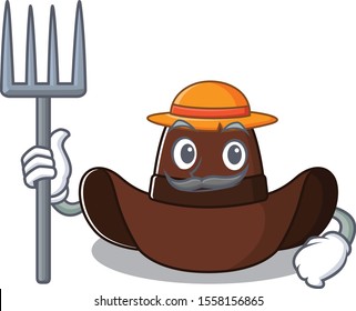 farmer cowboy hat isolated in the mascot