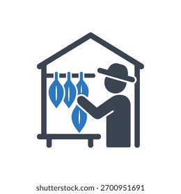 Icono De Hojas De Curado De Agricultores Aislado Sobre Fondo Blanco