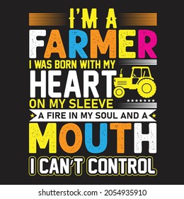 Farmer custom typography t shirt design