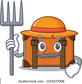 farmer cute suitcase with the cartoon shape