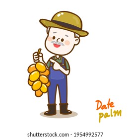 Farmer and Date Palm vector