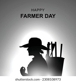 Farmer Day background. Appreciation Cultural. Atribute to the hard working local farmers. Vector illustration.