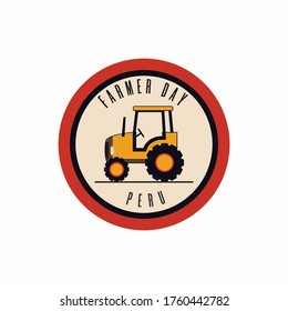 farmer day. farmer day logo. farmer day in peru. logo vector. simple logo. vector illustration.