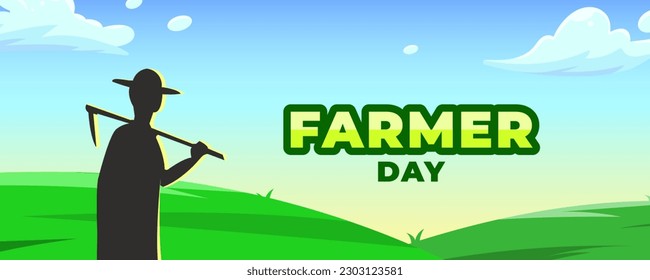 Farmer Day on 24 June Banner Background. Horizontal Banner Template Design. Vector Illustration