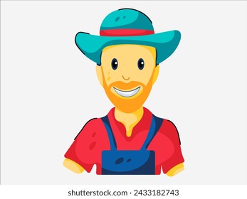 farmer design with modern illustration concept style for badge farmer sticker illustration