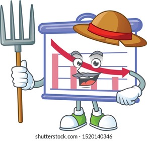 Farmer down graphic board cartoon character style.