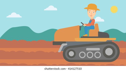 Bauer, der Traktor fährt.