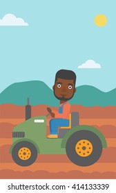 Farmer driving tractor.