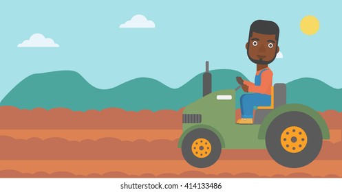 Farmer driving tractor.