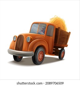 farmer driving truck to transport agricultural products