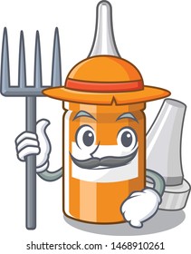 Farmer ear drops isolated in the cartoon