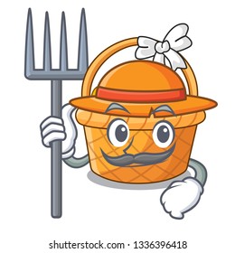 Farmer easter basket ball in cartoon shape