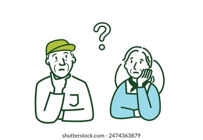 A farmer elder couple with doubts