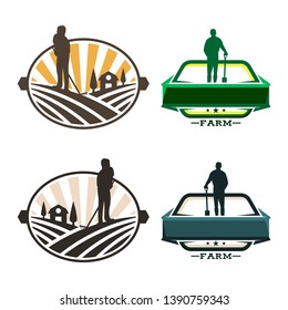 Farmer Farming Agriculture Vintage Retro Logo Collection