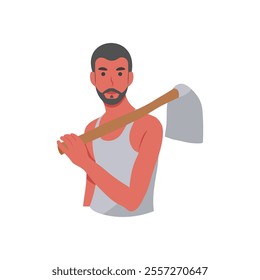 Farmer, Farming Flat Vector Illustration