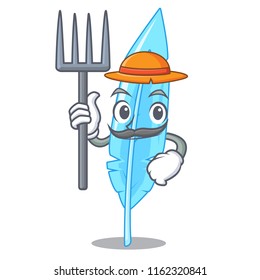 Farmer feather character cartoon style