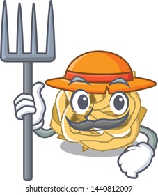 Farmer fettucine isolated with in the mascot