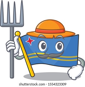 farmer flag aruba isolated with the cartoon