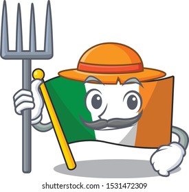 Farmer flag ireland isolated with the cartoon