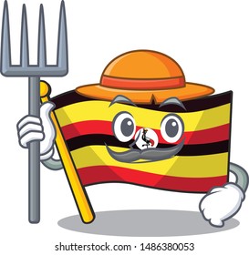 Farmer flag uganda flew the character pole