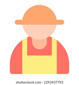Granjero con un icono plano. Jardinero, profesión, hombre, hombre