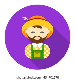 Farmer flat icon. Illustration for web and mobile.