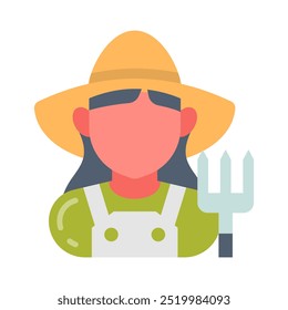 Iconos planos del granjero, Ilustración vectorial