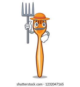 Farmer fork on shape plastic character beautif