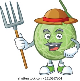 Farmer fruit melon cartoon mascot for diet