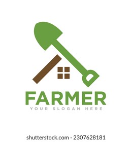 Farmer and Gardener Logo Design Illustration