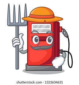 Farmer gosoline pump in the character form