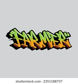 farmer graffiti vector tagging letter word text street art