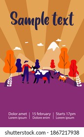Farmer grazing cows. Pasture, cattle, bucket of milk flat vector illustration. Farming, agriculture, country life concept for banner, website design or landing web page