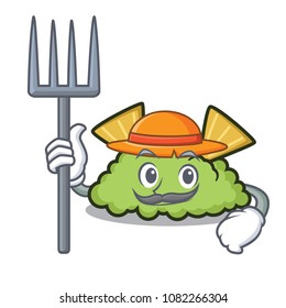 Farmer guacamole character cartoon style